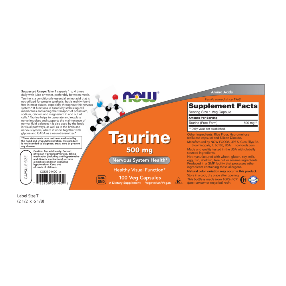 Product image for Taurine 500mg.