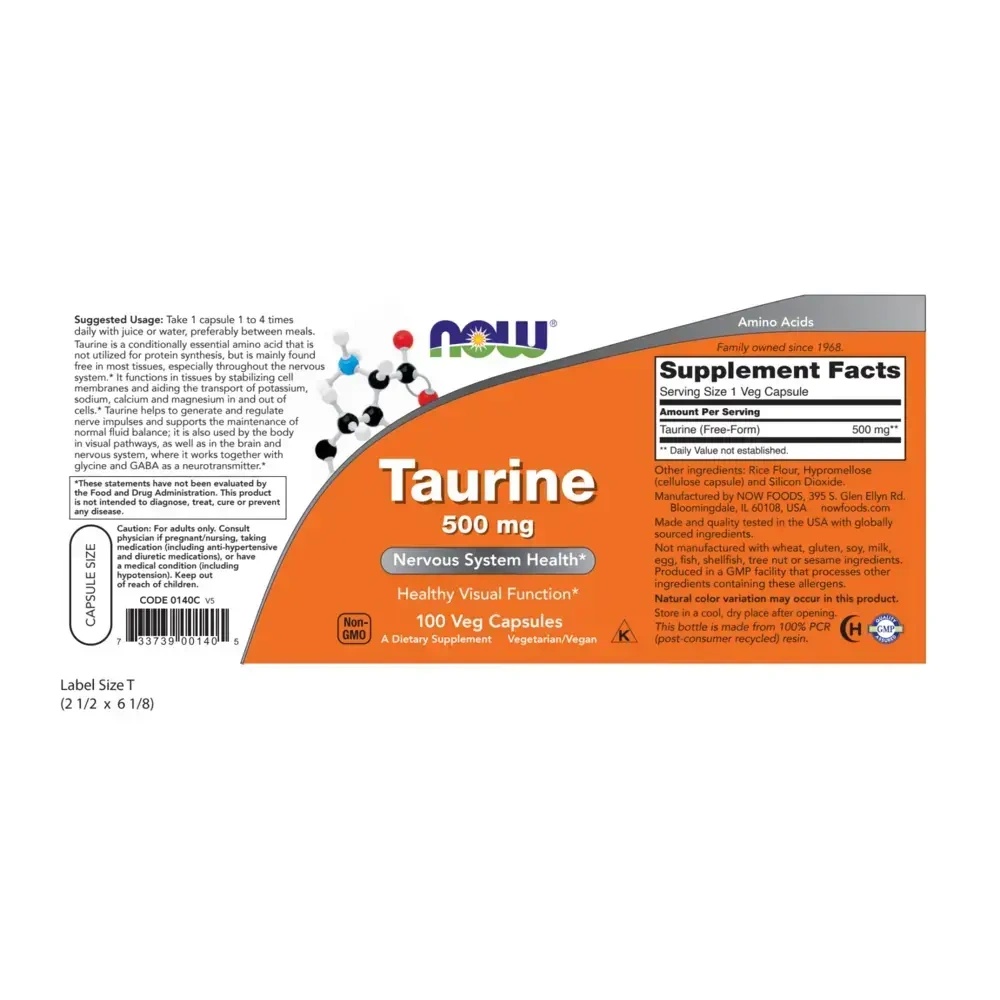Product image for Taurine 500mg.