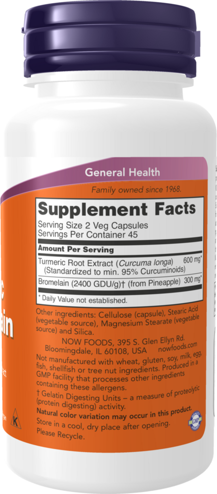 Product image for Turmeric &amp; Bromelain Veg Capsules.