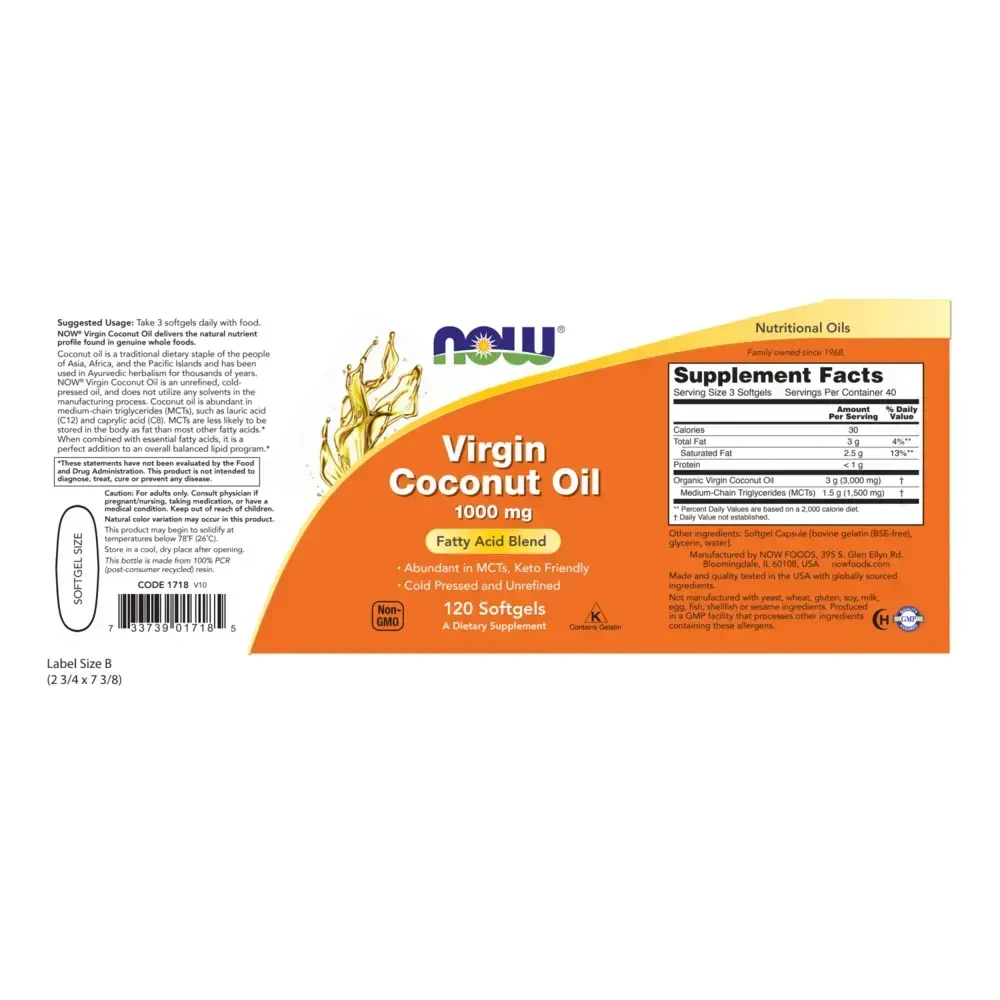 Product image for Virgin Coconut Oil 1000mg.
