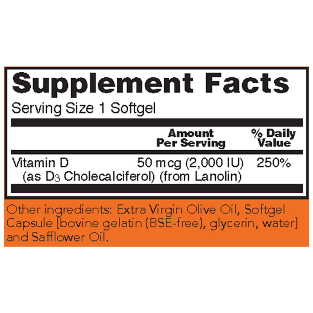 Product image for Vitamin D-3 2,000IU.