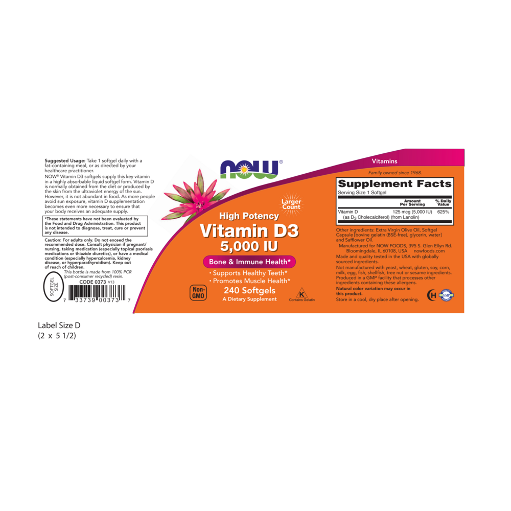 Product image for Vitamin D-3 5,000IU.