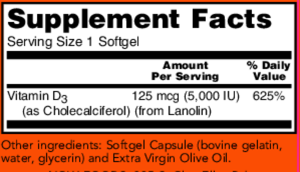 Product image for Vitamin D-3 5,000IU.
