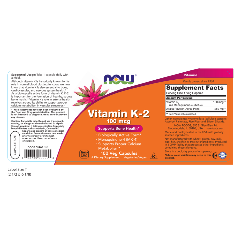 Product image for Vitamin K-2 100mcg.