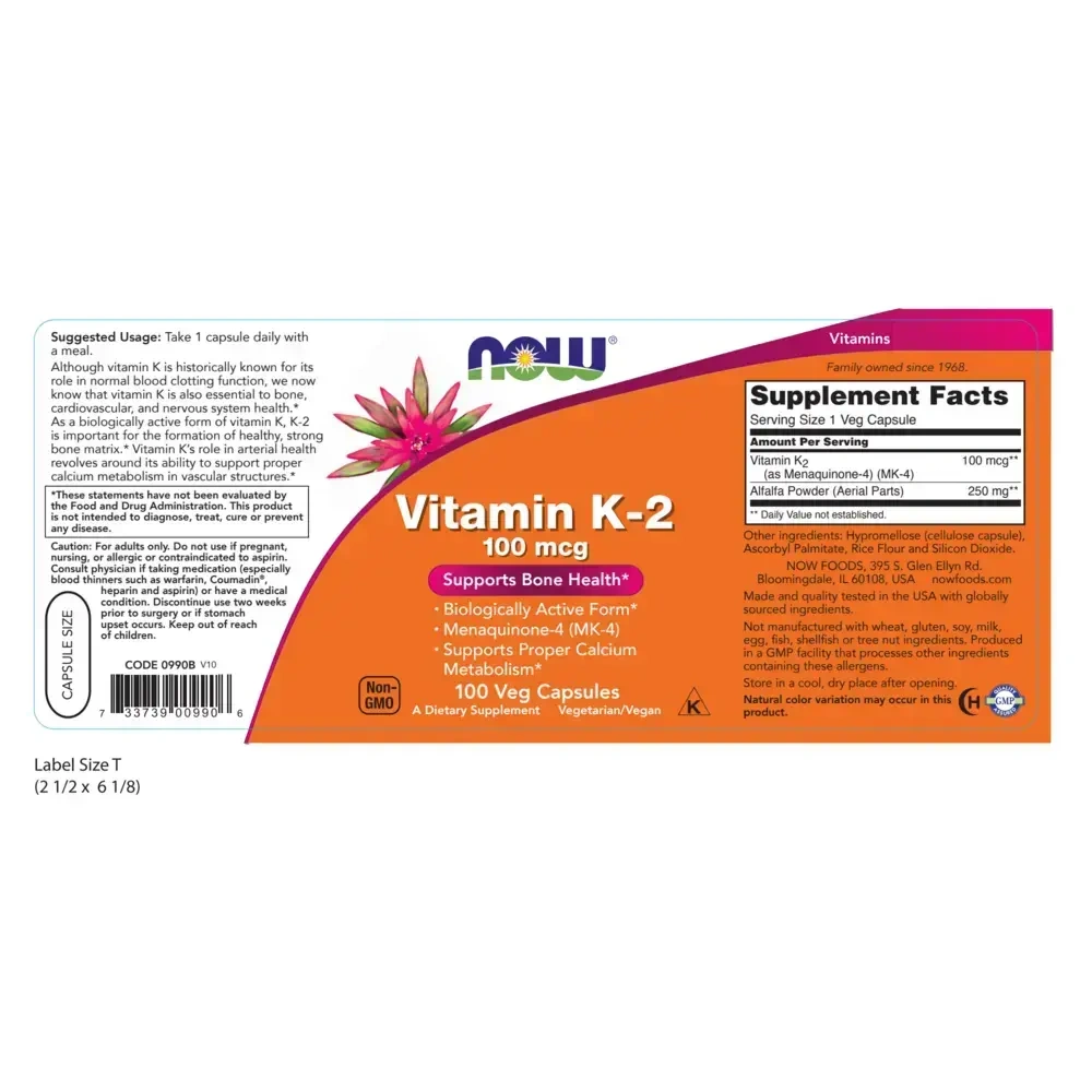 Product image for Vitamin K-2 100mcg.
