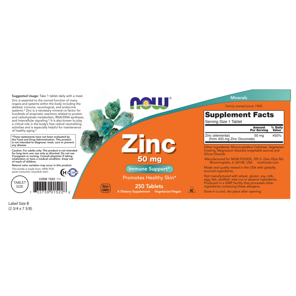 Product image for Zinc 50mg.