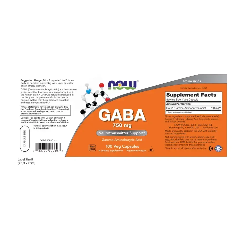 Product image for GABA 750mg.