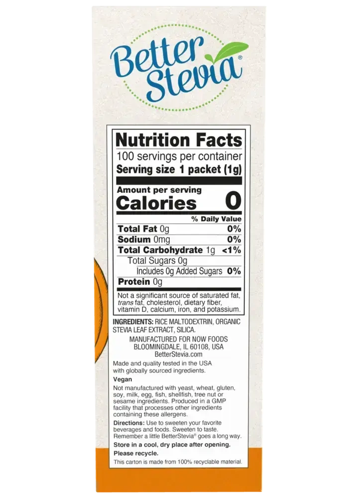 Product image for Better Stevia® Original Sweetener Packets.