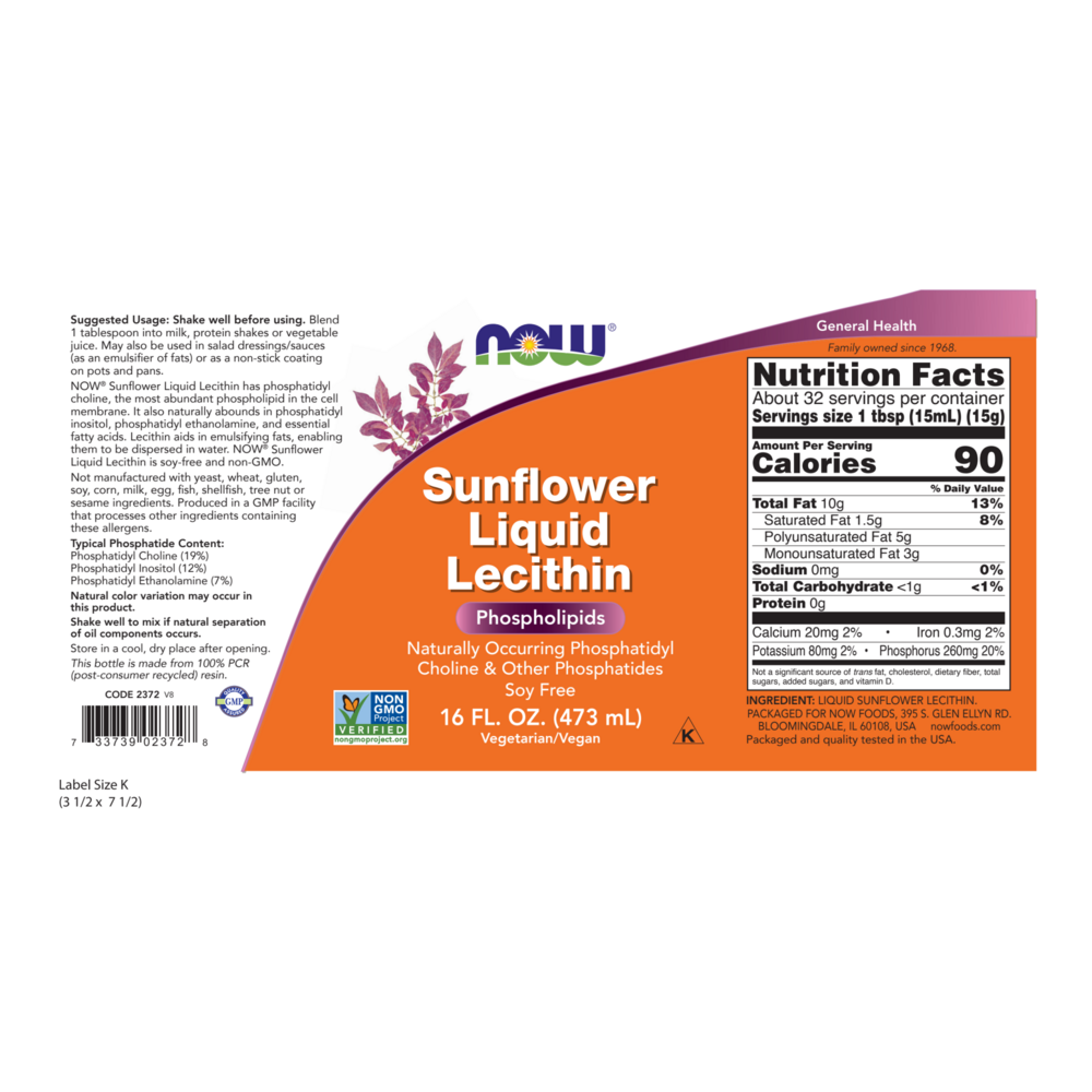 Product image for Sunflower Liquid Lecithin.