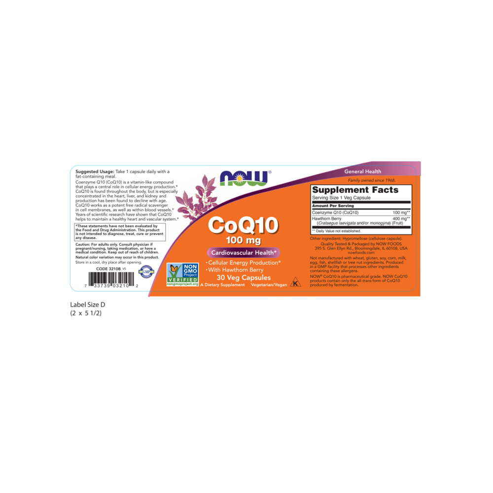 Product image for CoQ10 100mg with Hawthorn Berry.