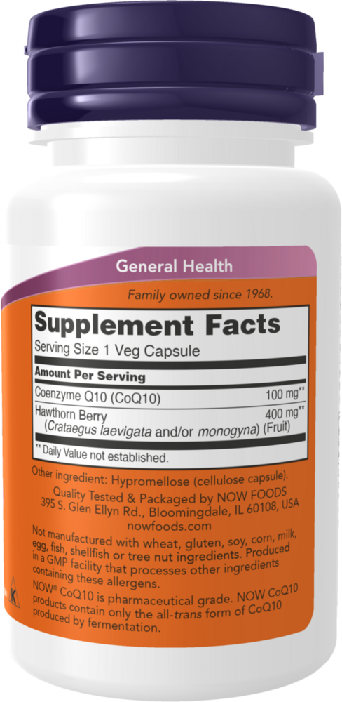 Product image for CoQ10 100mg with Hawthorn Berry.