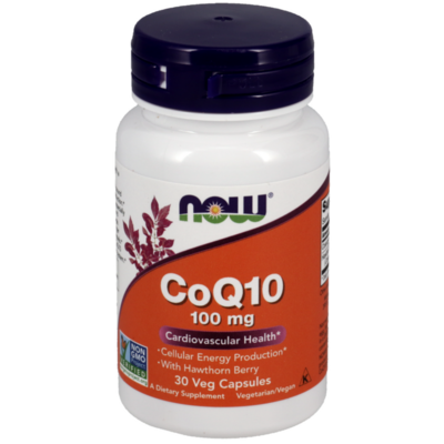 CoQ10 100mg with Hawthorn Berry 30 capsules NOW Foods