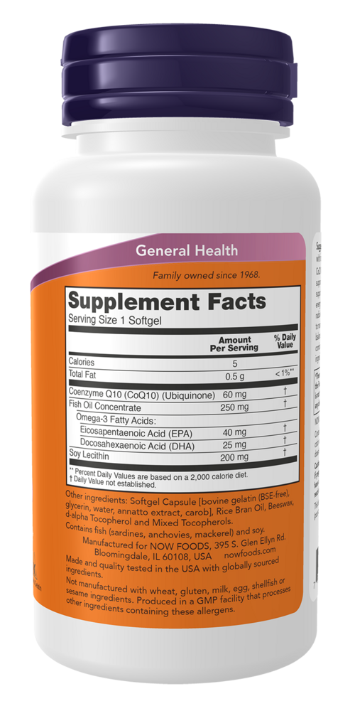 Product image for CoQ10 60mg w/Omega 3 Fish Oil.