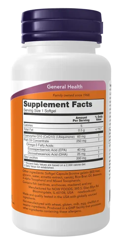 Product image for CoQ10 60mg w/Omega 3 Fish Oil.