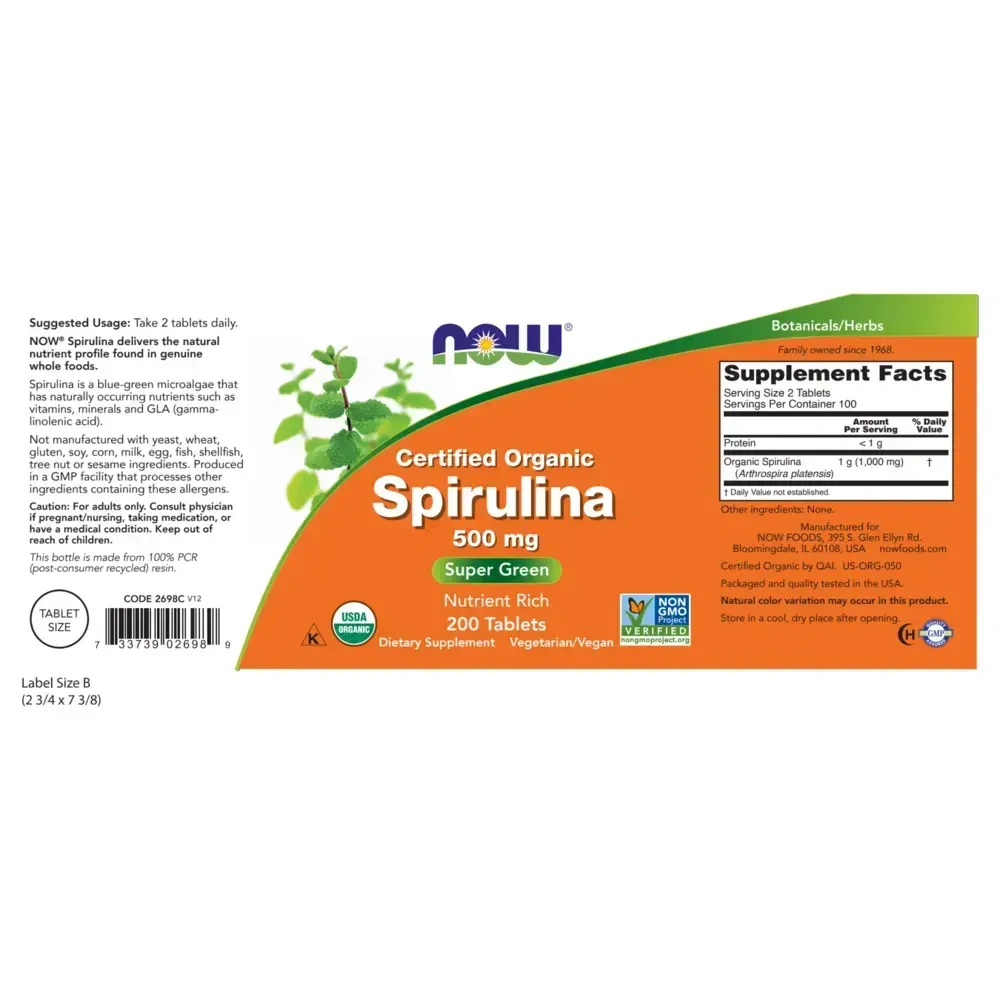 Product image for Spirulina 500mg.