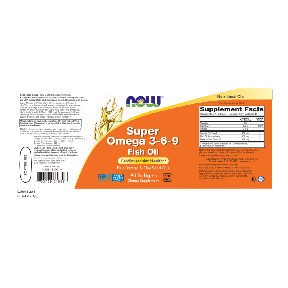 Product image for Super Omega 3-6-9 1200mg.