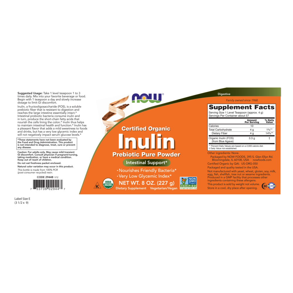 Product image for Organic Inulin Powder.