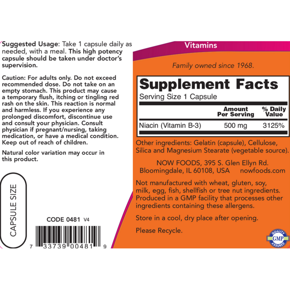 Product image for Niacin 500mg.