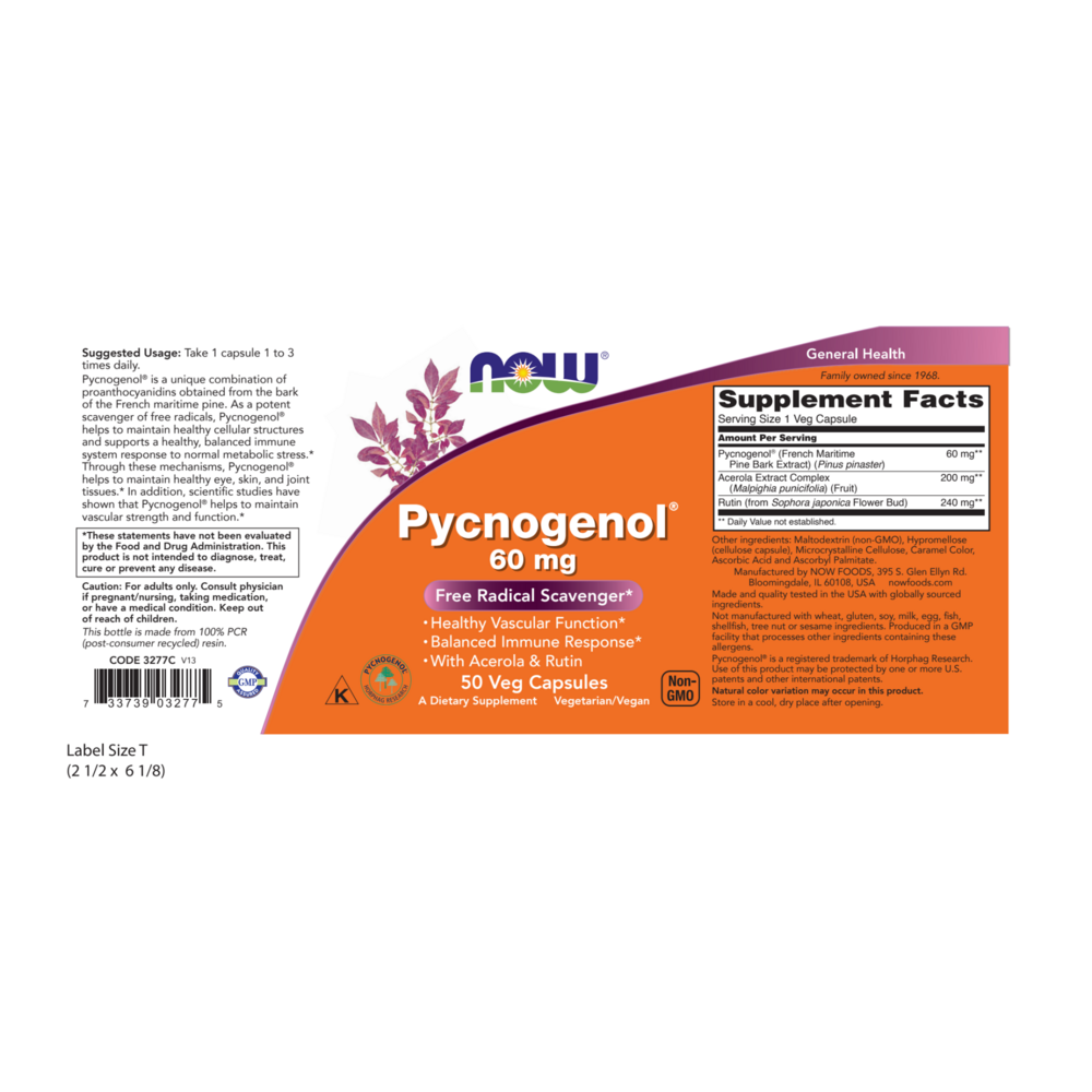 Product image for Pycnogenol 60mg.