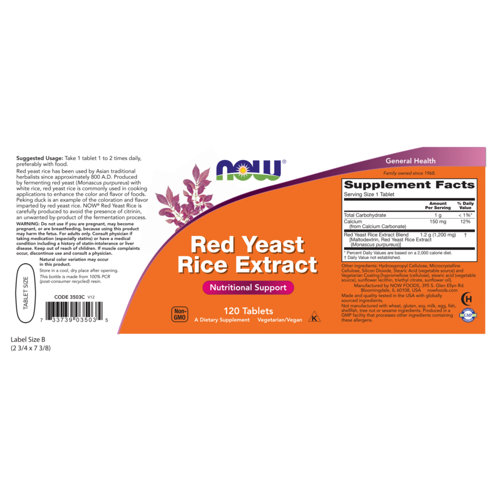 Product image for Red Yeast Rice 1200mg.