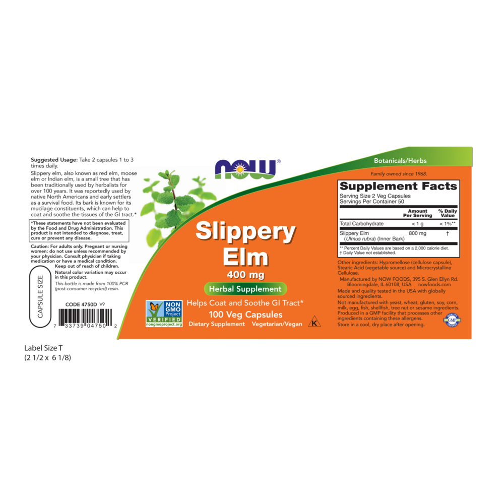Product image for Slippery Elm 400mg.