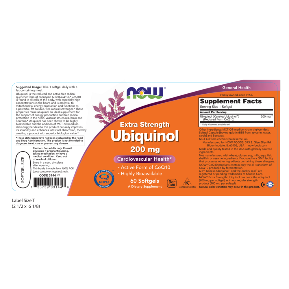 Product image for Ubiquinol Extra Strength 200mg.