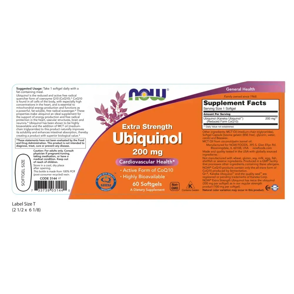 Product image for Ubiquinol Extra Strength 200mg.