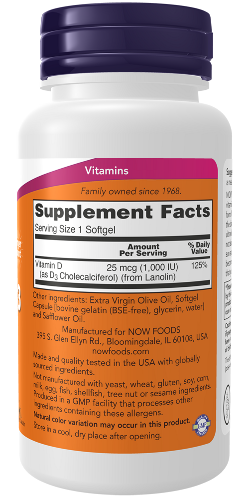 Product image for Vit D-3 1000IU.