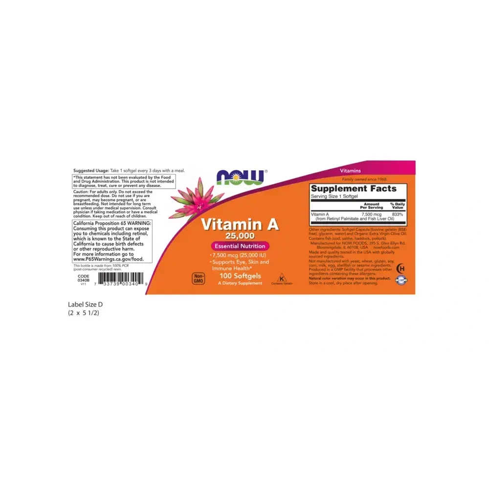 Product image for Vitamin A 25,000IU.