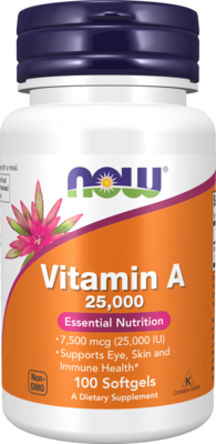 Vitamin A 25,000IU 100 Softgel Capsules