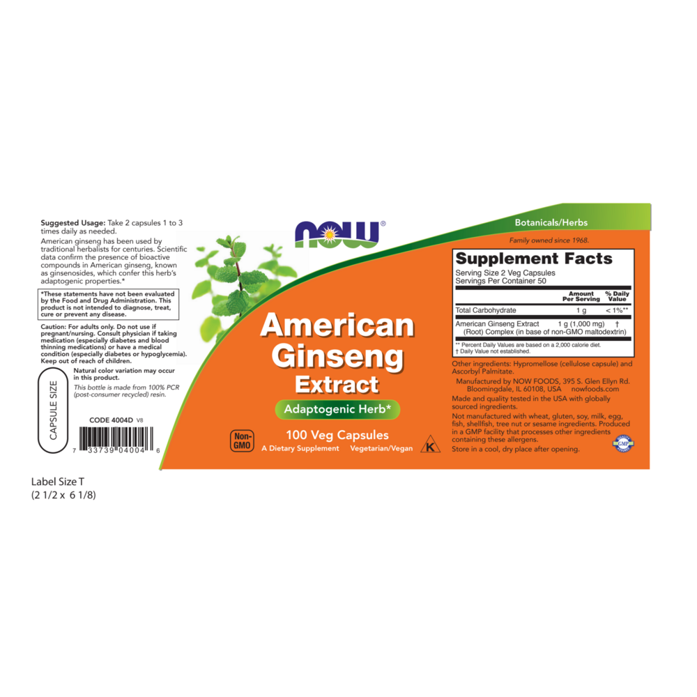 Product image for American Ginseng 500mg.
