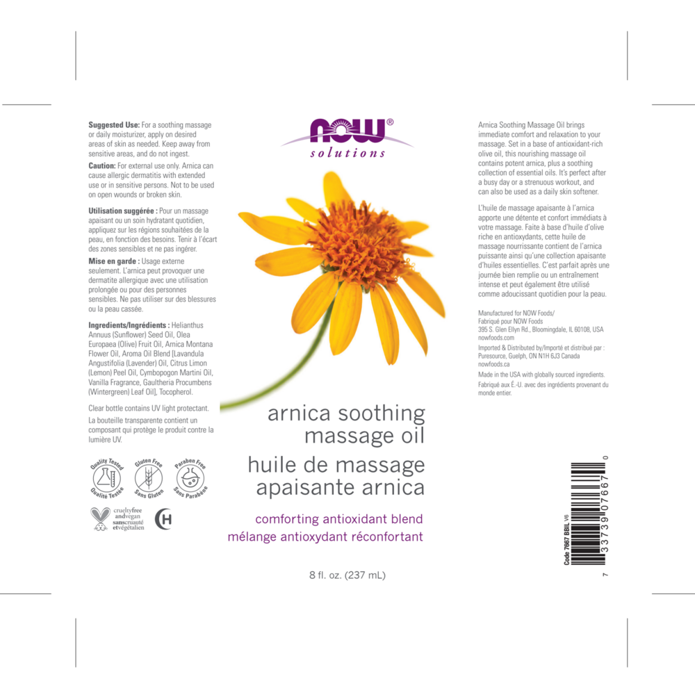 Product image for Arnica Soothing Massage Oil.