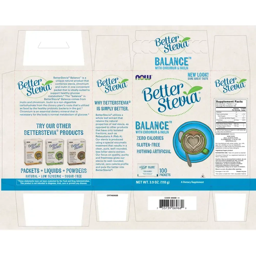 Product image for BetterStevia® Balance with Chromium &amp; Inulin.