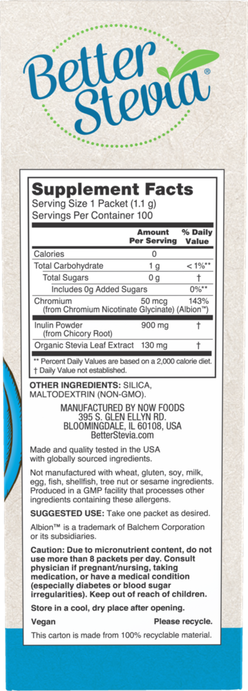 Product image for BetterStevia® Balance with Chromium &amp; Inulin.