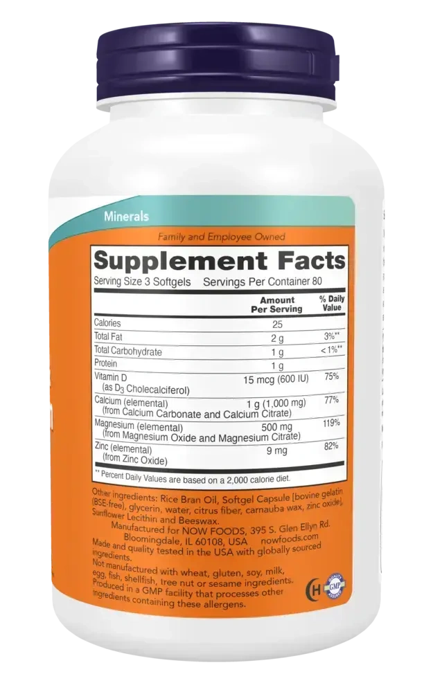 Product image for Calcium &amp; Magnesium Softgels With Vitamin D3 and Zinc.