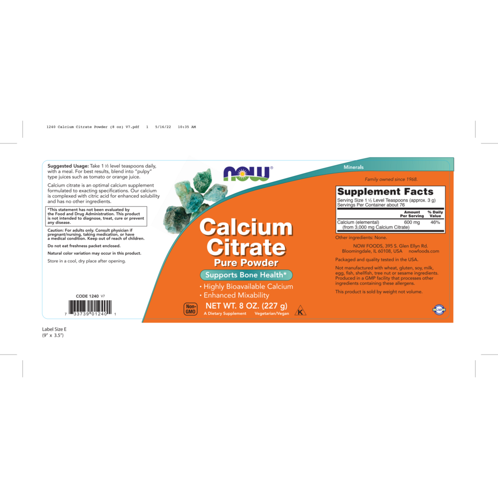 Product image for Calcium Citrate Powder.