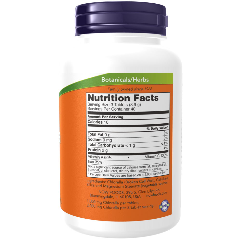 Product image for Chlorella 1000mg Tablets.