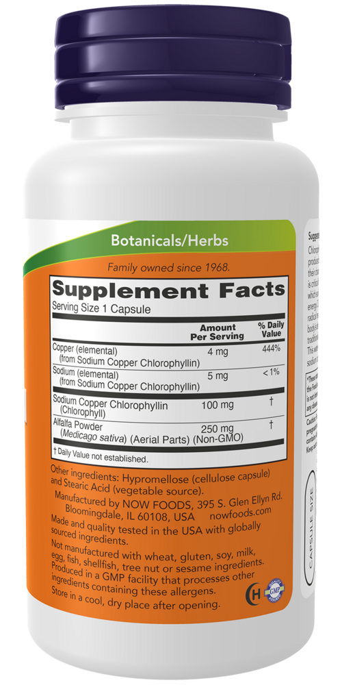 Product image for Chlorophyll 100mg Veg Capsules.