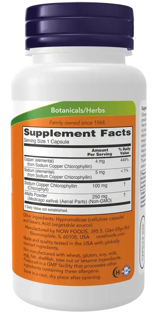 Product image for Chlorophyll 100mg Veg Capsules.