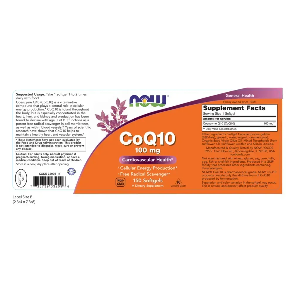 Product image for CoQ10 100mg Gels.