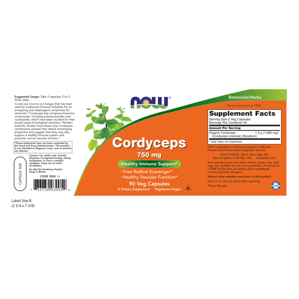Product image for Cordyceps 750mg.