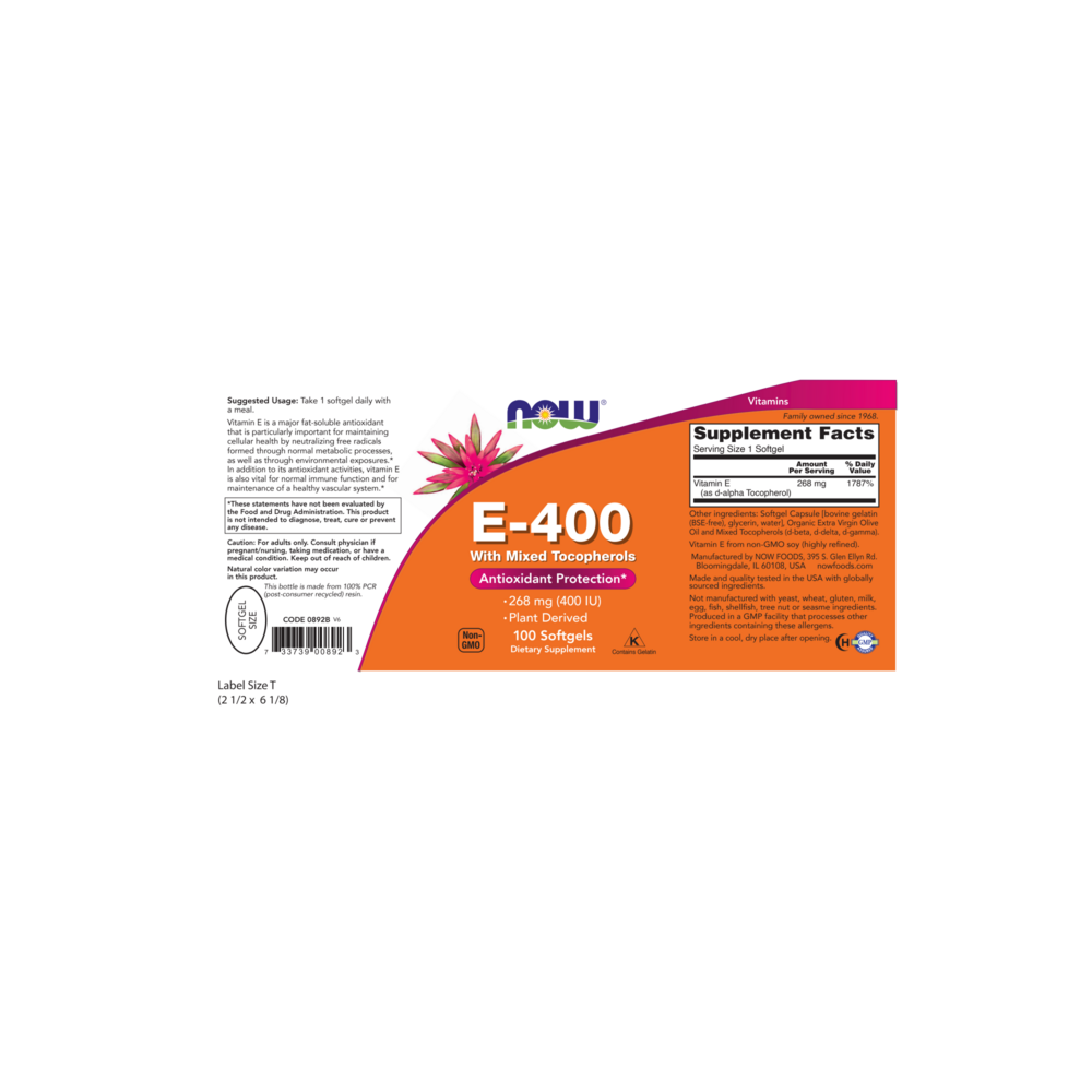 Product image for E-400 (Mixed Tocopherols).