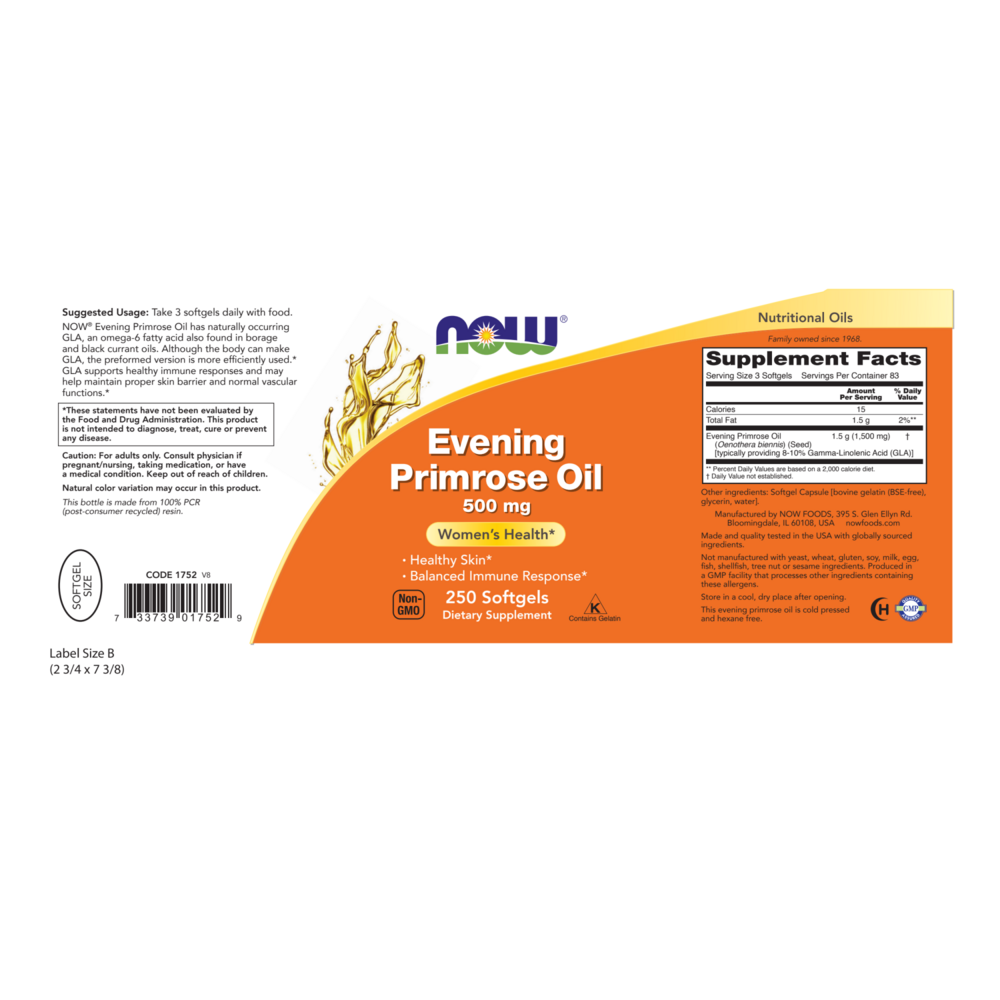 Product image for Evening Primrose Oil 500mg.
