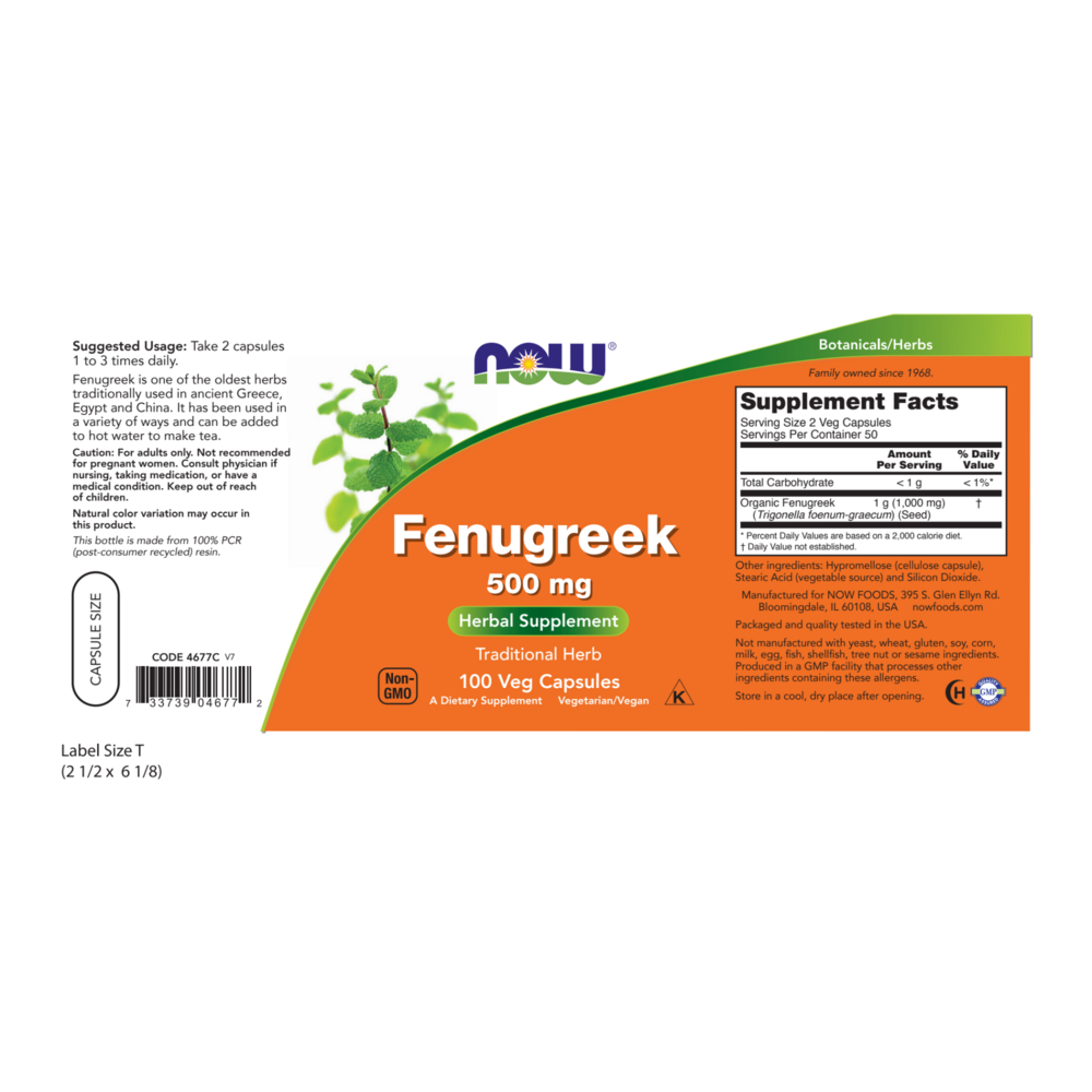 Product image for Fenugreek 500mg.