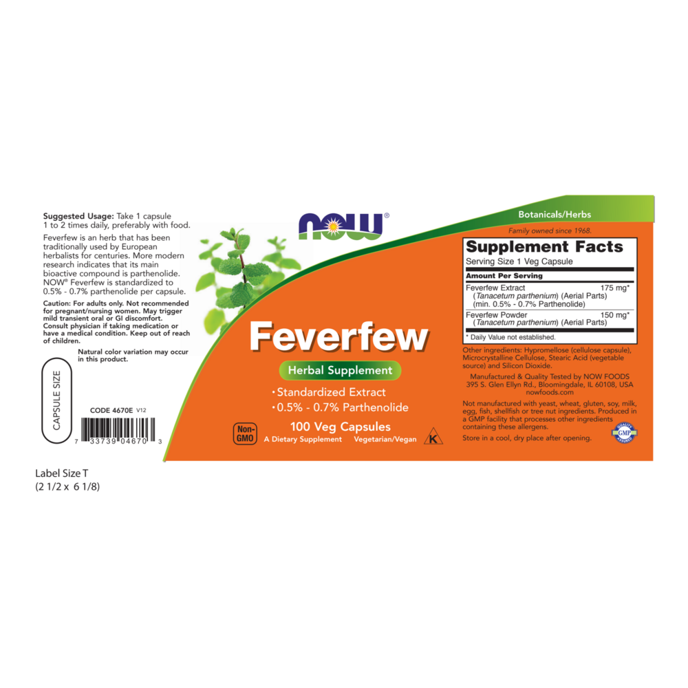 Product image for Feverfew 400mg.