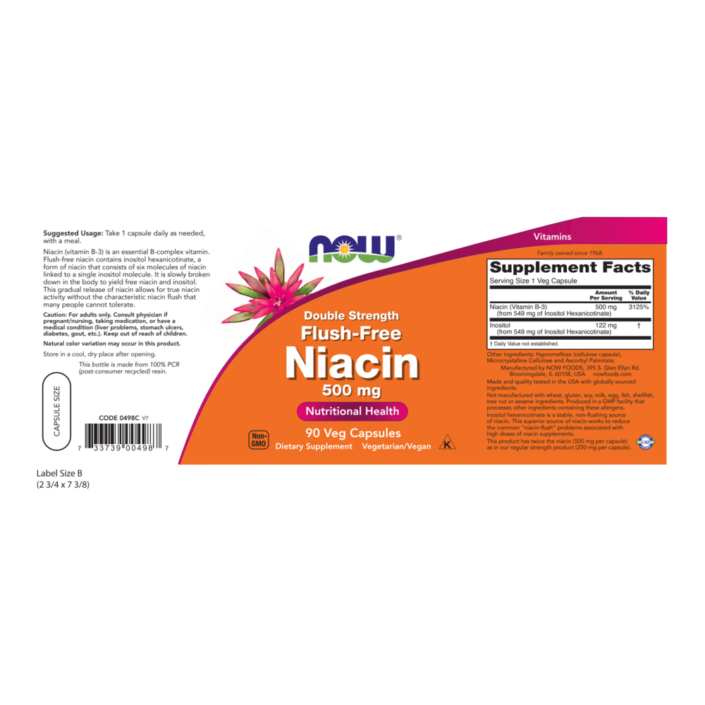 Product image for Flush Free Niacin 500mg.