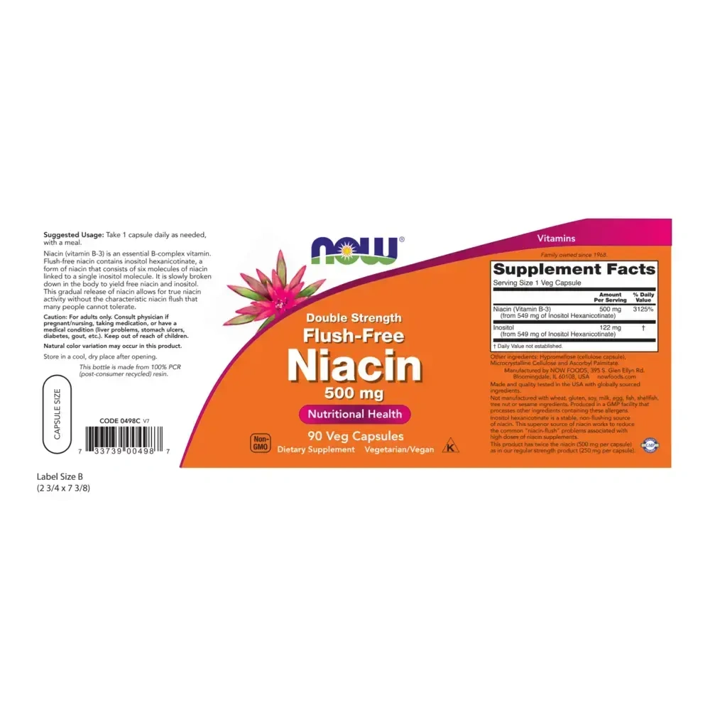Product image for Flush Free Niacin 500mg.