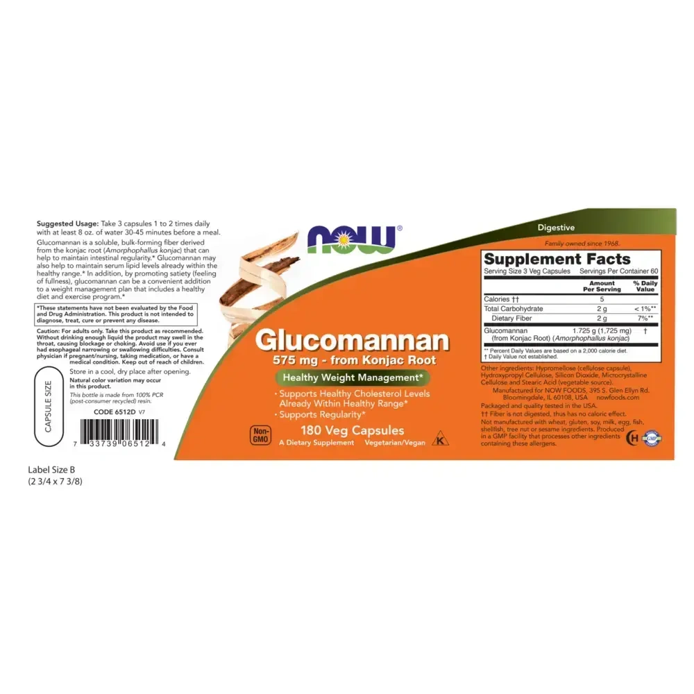 Product image for Glucomannan 575mg (from Konjac Root).