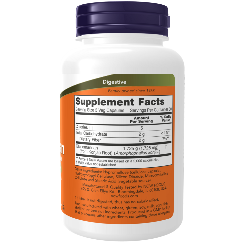 Product image for Glucomannan 575mg Capsules.