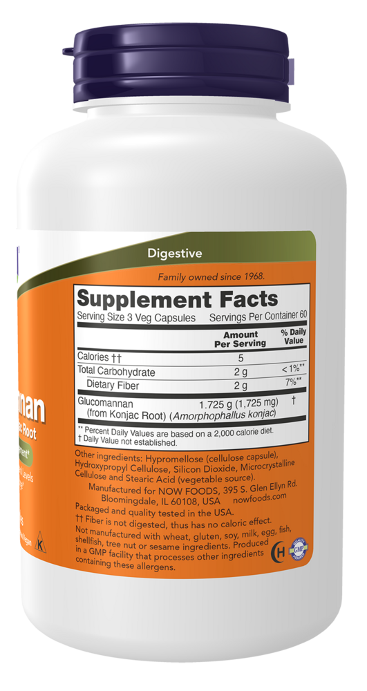Product image for Glucomannan 575mg Capsules.